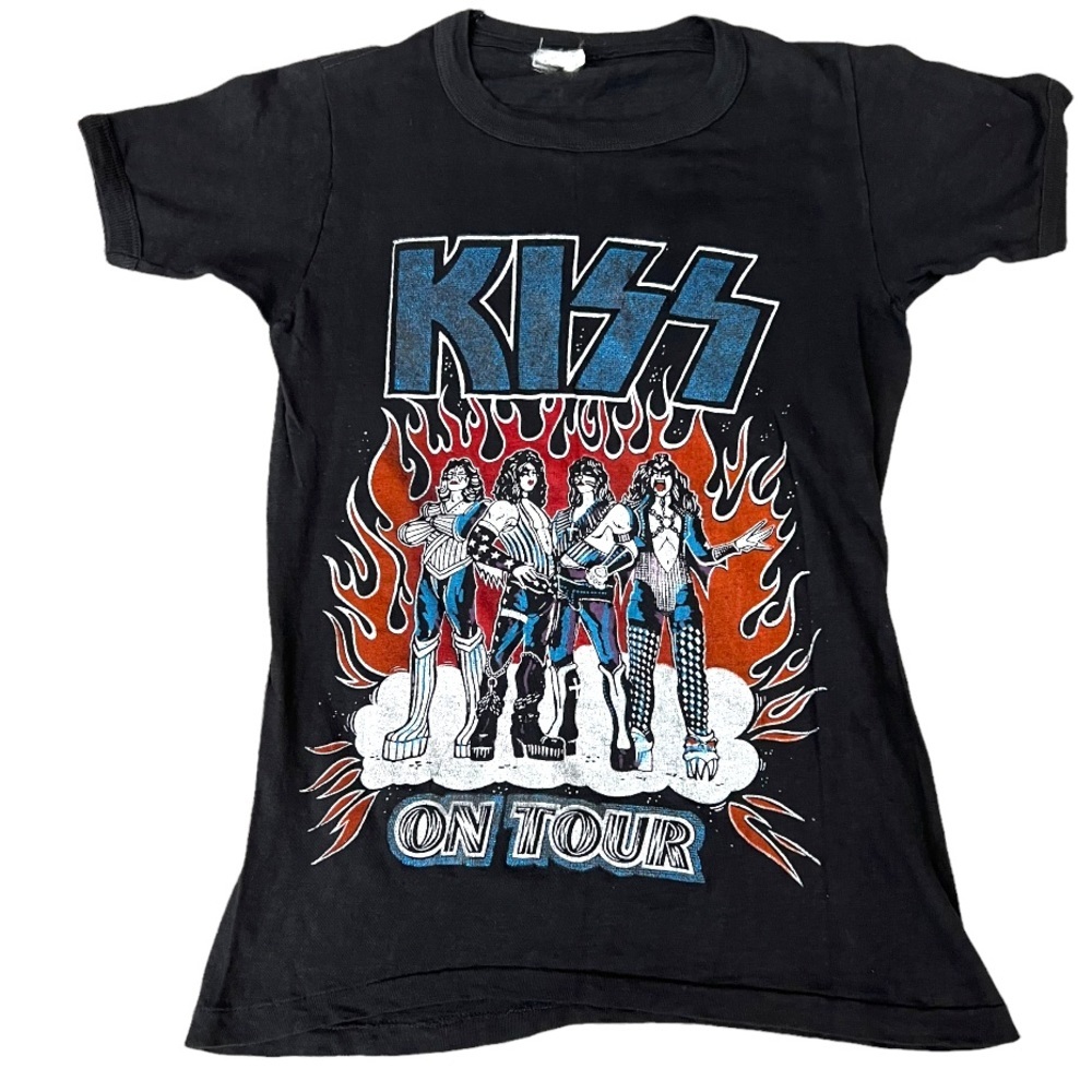 Vintage 1970s KISS World Tour Authentic Bootleg Concert Tee